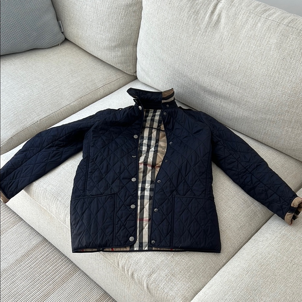 Navy Burberry Quilted Jacket